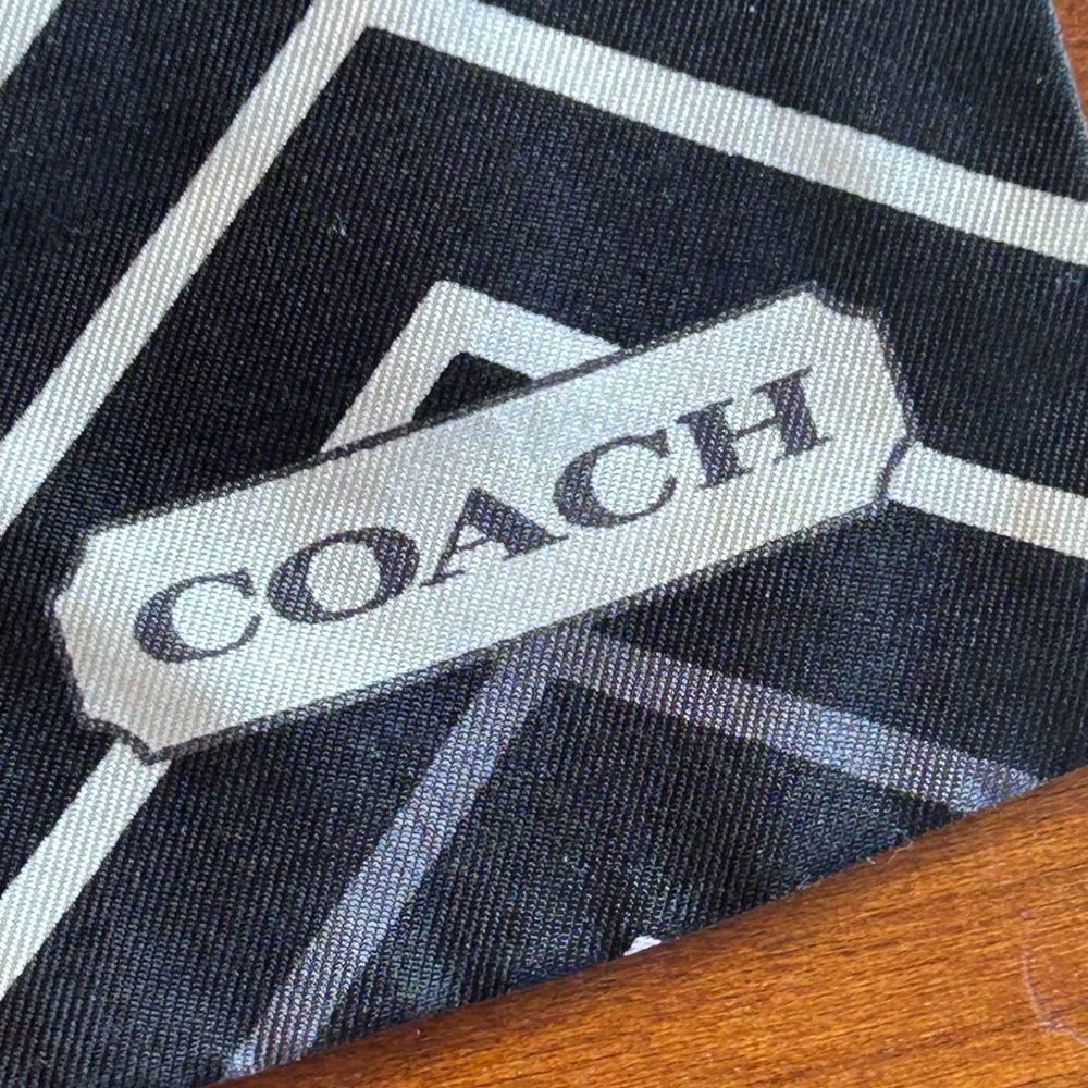Coach Signature Silk Skinny  Scarf - Picture 4 of 4